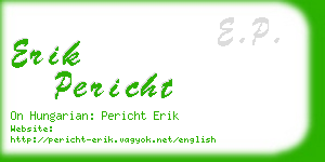 erik pericht business card